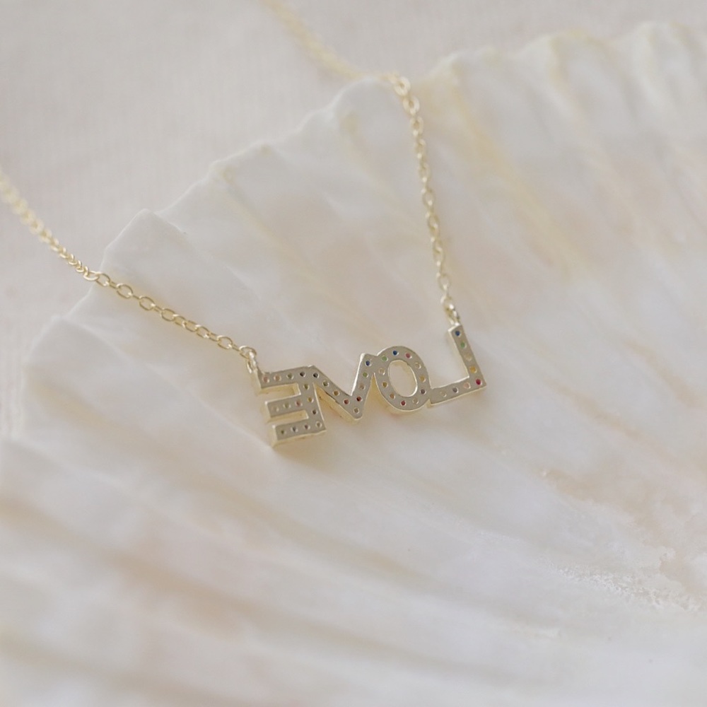 Love Rainbow Necklace | 14k Gold Plated - Picture 5 of 8